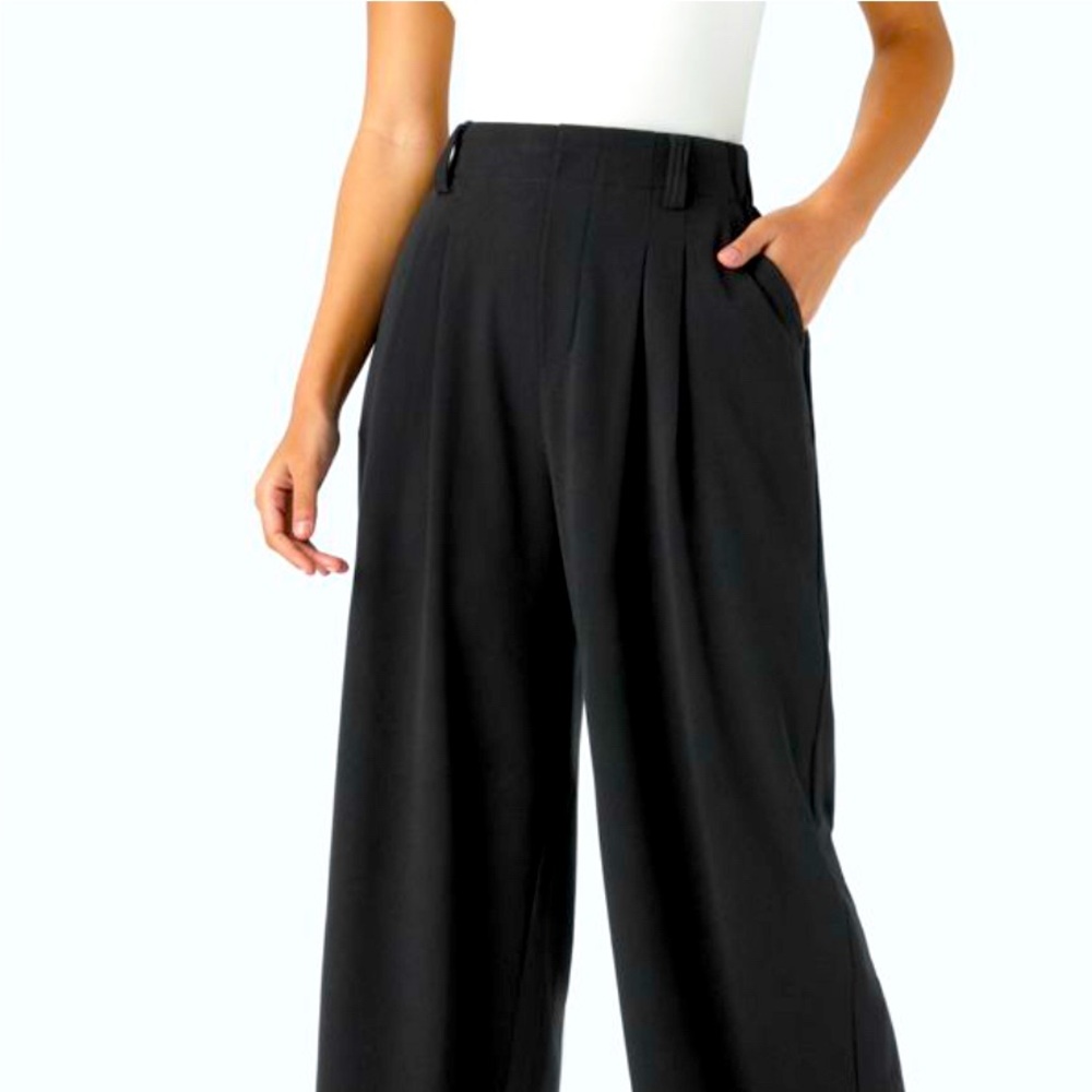 Halara High Waisted Wide Leg Casual Linen-Feel Pants with Pockets